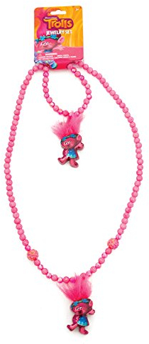 Trolls 65190 - Set: Armband und Kette, Glitzer-Anhänger, Haaren mit Hangtag 5 x 7 cm