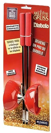 Megagic - Article De Jonglerie - Arlette Gruss - Diabolo avec Code tuto - Coloris aléatoire