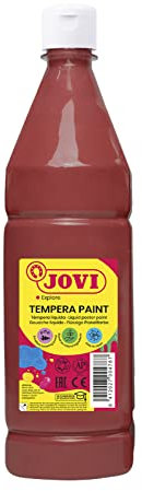 Jovi - Gouache liquide, bouteille de 1L, couleur marron, peinture à base d'ingrédients naturels, facile à laver, sans gluten, idéal pour l'école (51112)
