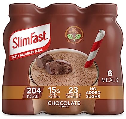SlimFast Ready To Drink Chocolate Flavour Shake, 6 x 325ml
