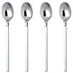Alessi 4180/9S4 Dry, Set di Quattro Cucchiaini da Moka in Acciaio Inossidabile 18/10, Colore: Argento, Finitura Lucida, 13.5 x 12.5 x 12 cm, 4 unità
