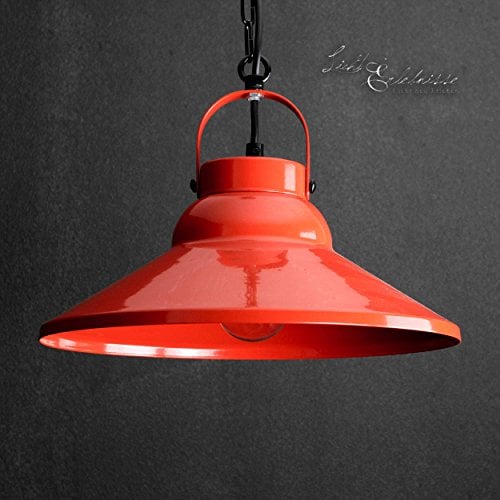 Licht-Erlebnisse Hängelampe Metall Rot Schwarz Küche Wohnzimmer Ø31 cm E27 max. 60 Watt knallig Modern Industrial Esstisch Pendelleuchte IRON