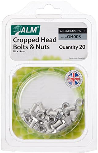 Alm Aluminium Cropped Head Nuts & Bolts (Pack 20) - GH003, Silver