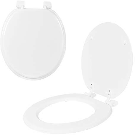 Anika 92270 White Effect Toilet Seat Plastic Hinges, 43 x 37.5cm