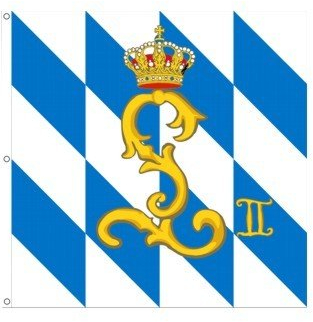 Unbekannt Bayerische Standarte des Königs Fahne 150 x 150 cm Flagge.