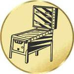 Pokal / Medaille Emblem, Motiv Flipper, Durchmesser 50 mm, gold