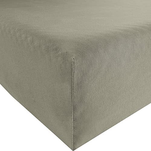 REDBEST Jersey-Stretch Spannbettlaken San Francisco 100% Baumwolle, Taupe Größe 180x200 cm - 200x200 cm - weiche Qualität, bügelfrei, Rundumgummi, bis 20 cm Höhe