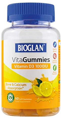 Bioglan Vitagummies | High Strength Vitamin D3 | Vegetarian Friendly | Delicious lemon flavour | 60 Chewy Gummies