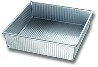 USA Pan Bakeware - Molde cuadrado antiadherente para tartas, 9 pulgadas, acero aluminizado