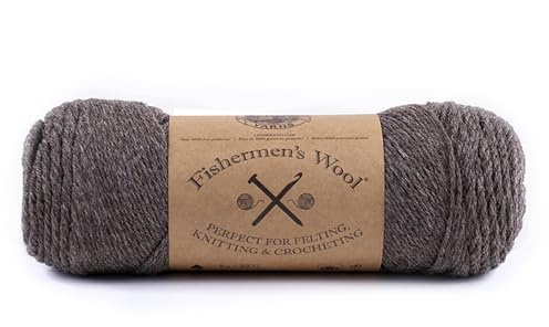 Lion Brand Yarn Fishermen's Wool, Medium-Weight Yarn for Knitting, Crochet, and Crafts, Brown Heather, 1 Pack