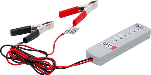 BGS 2189 | Batterie- und Ladesystem-Tester | 12 V | Batteriezustand über 3 LEDs | Lichtmaschinentest über 3 LEDs | Anklemmen und Ablesen