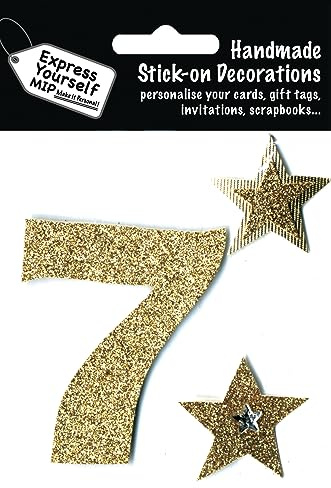 Express Yourself DIY, self Adhesive, Gold 7, Topper - Ideal for Card Making, Scrapbooking, Papercrafts, Childrens Crafts etc