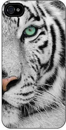 Iphone 4/4S Cover Case personalised Apple Royal White Tiger ref 2173