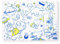 Modern-Twist Kinder Tisch-Sets zum Ausmalen Silikon mit 4 Trocken abwischbaren Markern Design: Alphabet mit Tieren, Silikon, Space Animals, 1 Placemat