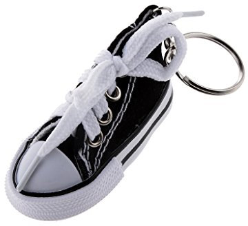 cutefly Art Und Weise Porte-clés en toile avec pendentif en forme de chaussure Noir, Noir, Taille unique