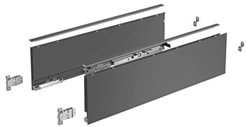 HETTICH 9255334 AvanTech You Schubkasten (Schubkastensystem), Höhe 139mm Länge 300mm, Stahl anthrazit, Silber