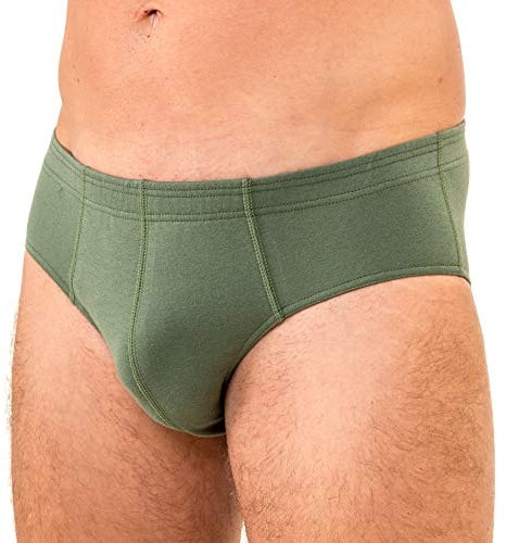 HERMKO 3300 Herren Slip aus 100% Bio-Baumwolle, Sportslip ohne Eingriff mit weichem Bund für Männer, Größe:D 4 = EU S, Farbe:Olive