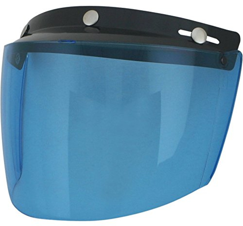 Visier Stirnteil blau x Helme Jet mit Druckknöpfen Shield Visor Blue