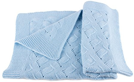 Love Cashmere 100% Cashmere Baby Blanket for Boys - Baby Blue