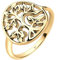Elli Women's 925 Sterling Silver Xilion Gold Plated Xilion Cut Tree of Life Ring, Size M