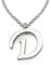 COOLSTEELANDBEYOND Name Initiale Alphabet Buchstaben A bis Z Anhänger Edelstah Halskette für Damen Herren mit 50cm Stahl Seil-Kette - D