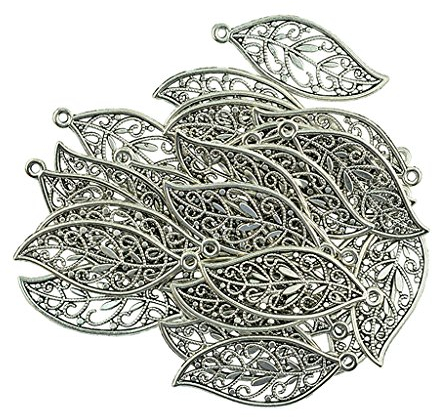 30er Set Retro Blätter Antiken Vintage Anhänger Deko Schmuck Charms DIY Basteln für Schmuckherstellung