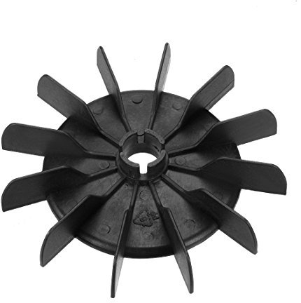 sourcing map Motor Fan Blade 142mmx18mm Round Shape Bore Black Engineering Plastic with 12 Vanes