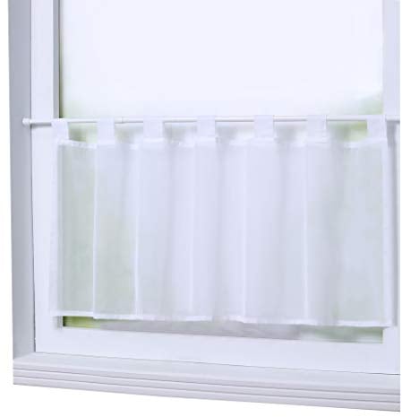 Joyswahl Scheibengardine Voile Bistrogardine »Eva« Unifarbige Kurzstore Transparente Gardine Stores HxB 60x120cm Weiß 1er Pack