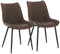WOLTU Esszimmerstühle 2er Set, Küchenstühle, Wohnzimmerstühle, Polsterstühle mit Rückenlehne, für Esszimmer, Küche, Wohnzimmer, Büro, Sitzfläche aus Kunstleder, Metallbeine, Braun BH210br-2
