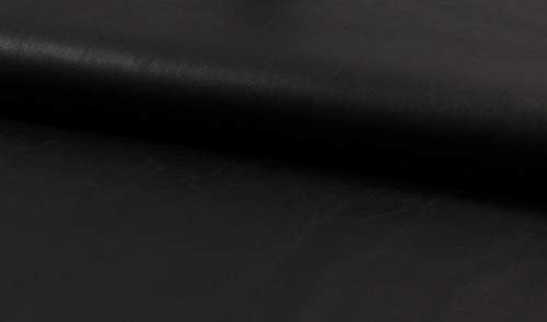 Kunstleder bi-elastisch, Glattleder mit Velour Rückseite, Schwarz als Meterware, 50 cm
