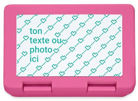 Spreadshirt Boîte À Repas Personnalisable Avec Photo Et Texte Motif Du Choix Boîte À Goûter, taille unique, rose
