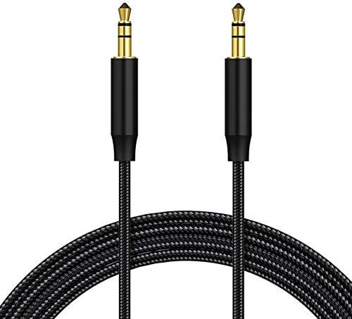 Rpanle Aux Cable 3.5mm, 3.3ft/1M Auxiliary Audio Cable Nylon Braided Stereo Jack for Headphones, Tablet, Home Stereos, Laptop and More – Black