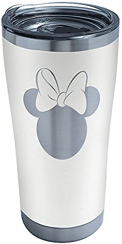 Tervis Disney Minnie Mouse Silhouette graviert auf weißem Dreifachwandiger Isolierbecher Reisebecher hält Getränke kalt und heiß, 590 ml Legacy, Edelstahl