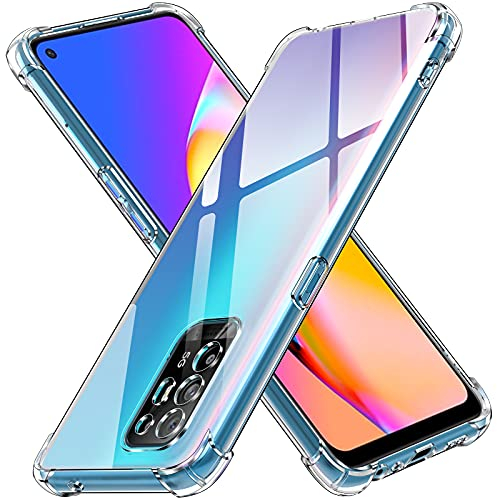 iVoler Cover per Oppo A94 5G, Custodia Trasparente per Assorbimento degli Urti con Paraurti in TPU Morbido, Sottile Morbida in Silicone TPU Protettiva Case