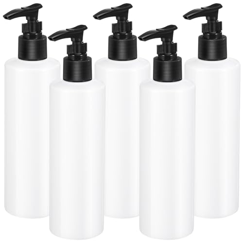 Bouteille Pompe Vide Plastique:250ml Distributeur Flacon Pompe Distributeur De Et - Rechargeable Contenant du Liquide pour Lotion De Shampooing à L' (5 Pièces - Couleur Aléato
