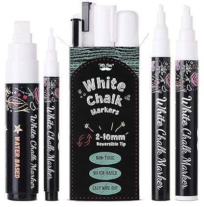 Mr. Pen- Liquid Chalk Marker Pen, 4 Pack, Assorted Size Tip