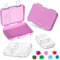 My Vesperbox – Len - Bento Box Kinder - Lunchbox mit 4+2 Fächern - extrem robust – Brotdose – Brotbox ideal für Kindergarten und Schule… (Rosa-Weiß)