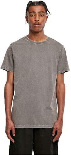 Urban Classics Herren T-Shirt Acid Washed Round Neck Tee, Männer T-Shirt mit Acid-Waschung, Regular Fit, Baumwolle