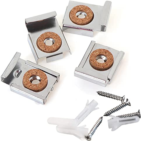 Mirror Mounting Brackets Spring Loaded Mirror Hanger Clips Mirror Mounting Hooks Mirror Wall Clips with Hollow Wall Anchors and Screws Kit