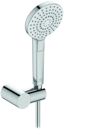 Ideal Standard Handbrause-Set Idealrain Evo mit 3-Funktionshandbrause Ø 11 cm – schwenkbarer Brausehalter und Brauseschlauch 175cm, Chrom