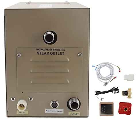 t (Inklusive Dampferzeuger,4,5KW Dampfdusche Generator Kit, Bedienung, Dampfkopf, Kabel) (Nickel gebürstet Innen Bedienung) Mit Bedienfeld 220V-240V