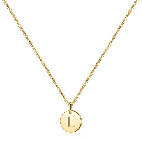 TINGN Kette Gold Damen Buchstaben Kette, 14K Vergoldete Intiale Kette Gold mit Buchstaben Anhänger Halskette für Frauen Buchstaben L Kette Halskette Damen Mutter Geschenke Teenager Mädchen Geschenke