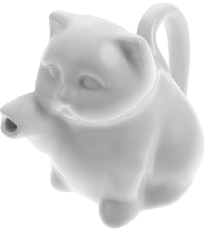 UPKOCH Italian Espresso Cups Ceramic Cat Creamer Pitcher: Animal Creamer Pourer Small Coffee Milk Creamer Pitcher with Handle Milk Tea Sauce Syrup Dressing Server White Coffee Espresso