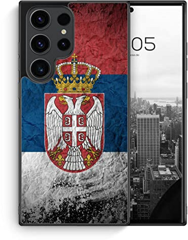Serbien Splash Flagge - Silikon Hülle für Samsung Galaxy S23 Ultra - Serbische Schutzhülle Handyhülle Case Cover