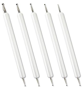Set di 5 strumenti per goffratura con diverse dimensioni a doppia estremità per tracciare punteggiatura strumento per goffratura, carta trasferimento in carbonio, mandala, ceramica, argilla fai da te