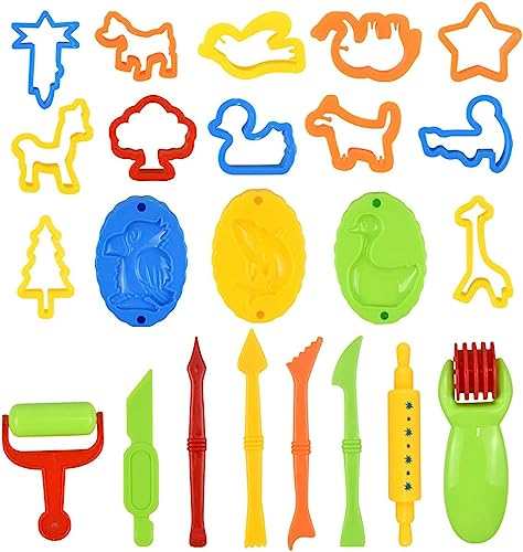 26pcs Modelling Tools for Playdough Playdoh Tools and Cutters for Play Dough Plastic Play Doh Tools Clay/Ceramic/Pottery Modelling Accessories