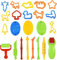 26pcs Modelling Tools for Playdough Playdoh Tools and Cutters for Play Dough Plastic Play Doh Tools Clay/Ceramic/Pottery Modelling Accessories