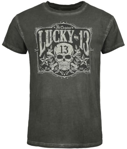 Lucky 13 Tombstone Tee - Vintage Black Männer T-Shirt schwarz meliert 3XL