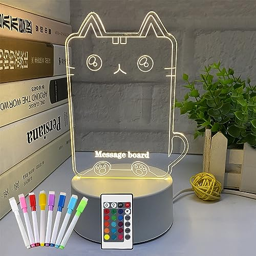 Geburtstagsgeschenk Für Frauen, Geschenke Für Freundin, Mama, Frau, Schwester, Mädchen, Kinder, Weihnachtsgeschenke Nachttischlampe Mit Led Letterboard, 3d Nachtlicht Für Sie Jahrestag Hochzeit Katze