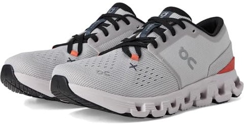 On Cloud X 4 Damen-Sneaker, Silber/Flamme, 42 EU